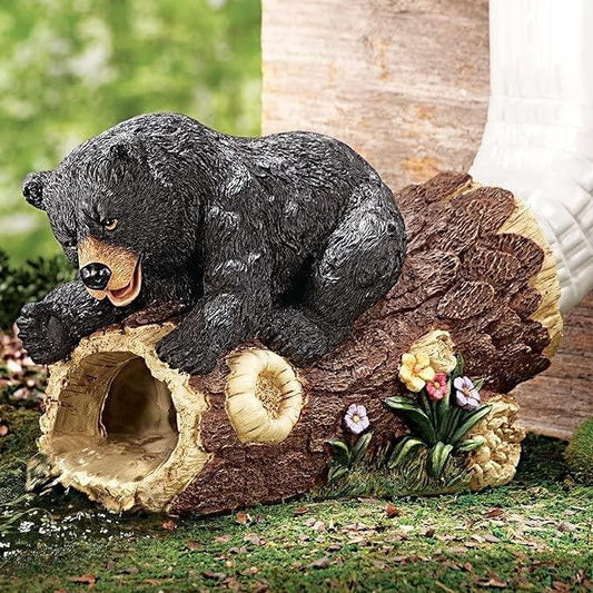 Bear Decorative Gutter Downspout Extension, Resin Sculpture, 9.8x3.9x6.9 inches, Handmade, All Seasons, Outdoor Statue-VerdiqueGarden