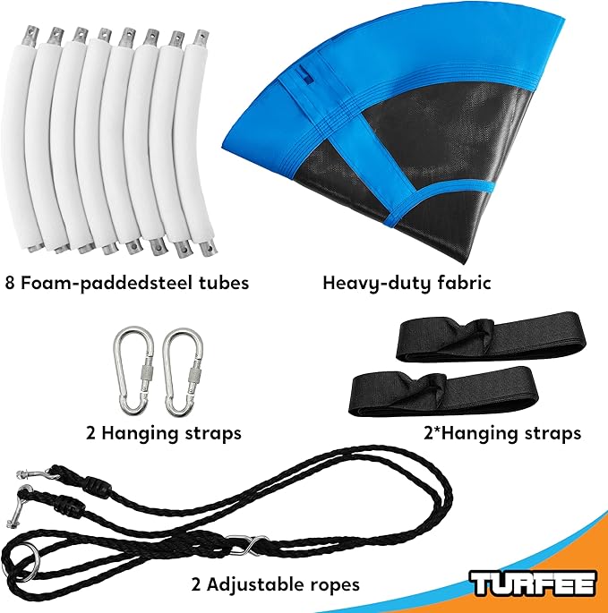 TURFEE 40" Saucer Tree Swing Set - 900Lb Weight Capacity, 900D Oxford Waterproof, with Hanging Straps Swings for Kids Playground Outdoor Activity Backyard Daily Exercise Fun(Blue)-VerdiqueGarden