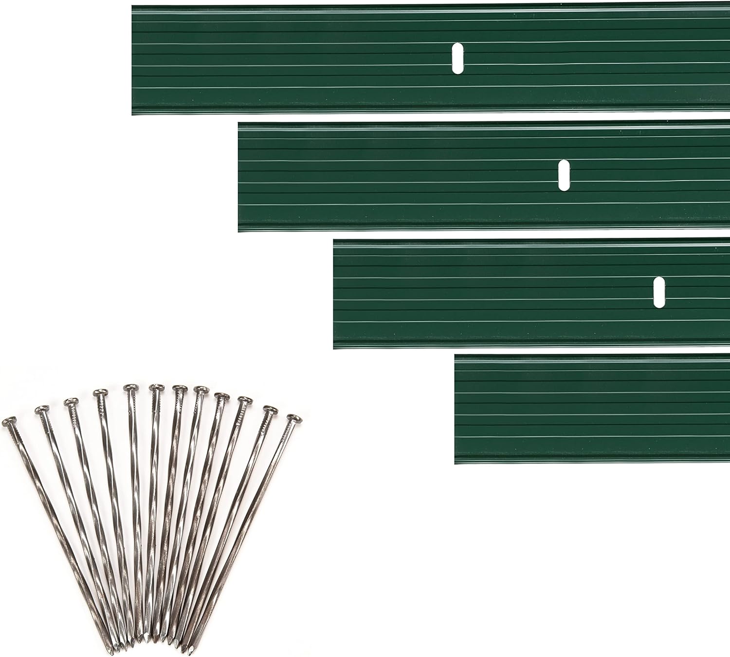 Dreamscape YardEdge Aluminum Landscape Edging - 8 Strips, 6ft Each (48ft Total), Green Duraflex Paint - Professional Quality Landscaping Border, Metal Divider for Lawn, Garden, Flowerbed-VerdiqueGarden