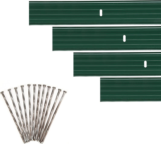 Dreamscape YardEdge Aluminum Landscape Edging - 12 Strips, 6ft Each (72ft Total), Green Duraflex Paint - Professional Quality Landscaping Border, Metal Divider for Lawn, Garden, Flowerbed-VerdiqueGarden