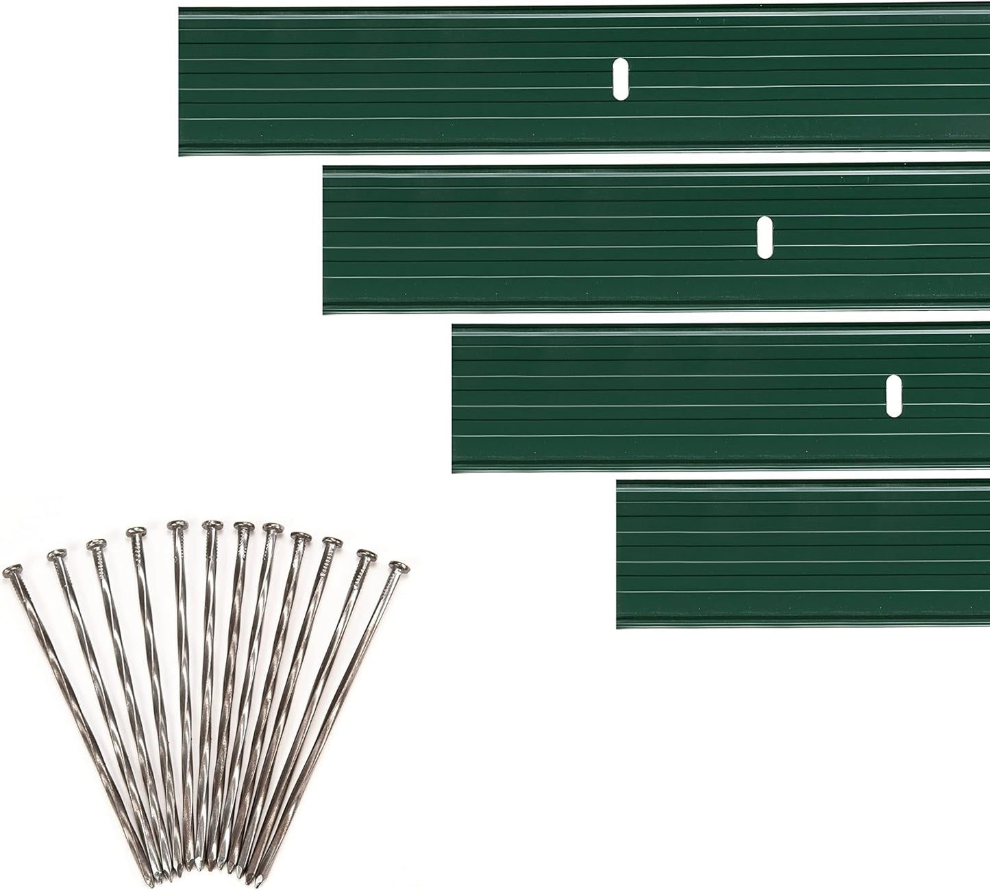 Dreamscape YardEdge Aluminum Landscape Edging - 4 Strips, 6ft Each (24ft Total), Green Duraflex Paint - Professional Quality Landscaping Border, Metal Divider for Lawn, Garden, Flowerbed-VerdiqueGarden