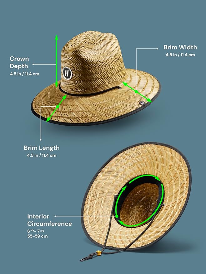 Straw Hat for Men & Women | Lifeguard Hat, Beach Hat & Sun Hat | UPF 50+ Wide Brim for Sun Protection | One Size | Hemlock-VerdiqueGarden