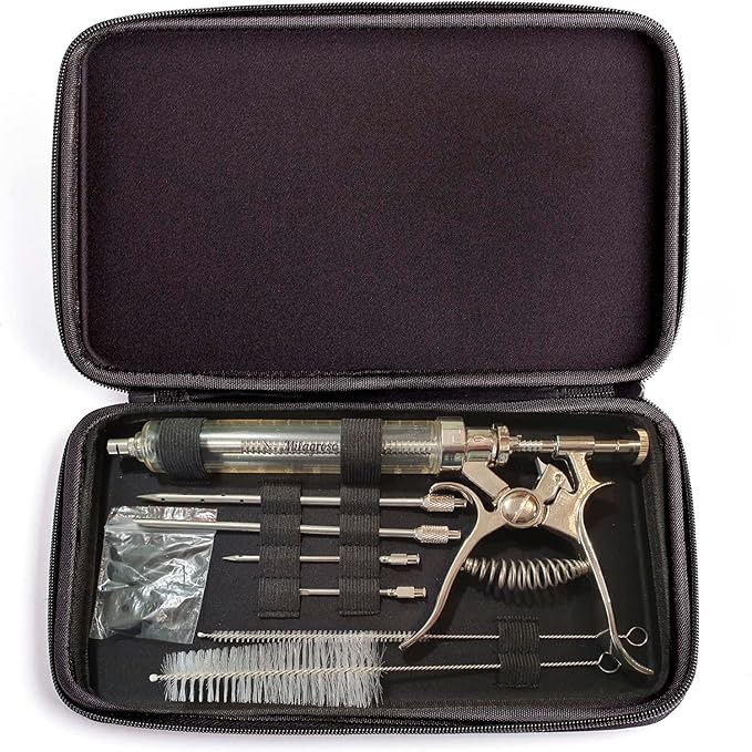 Meat Injector Syringe Stainless Steel Outdoor Meat Kit Marinade Flavor Food Injector Syringes with 4 Marinades Needles Grill Smoker Injectors Professional Syringe Held Culinary Barbecue Tool For BBG-VerdiqueGarden