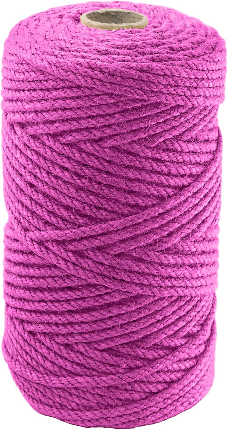 4mm x 200 Feet Pink Jute Rope, Twine for Gardening Tomato Climbing Plant Tie Floristry Crafts Gift Wrapping Packing Decor-VerdiqueGarden