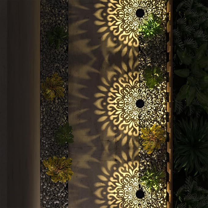 6 Pack Solar Lights Outdoor Garden Decorative Solar Pathway Lights Waterproof Plastic Outside Solar Path Landscape Lights Gardening Gifts for Women Mom Father Backyard Walkway Yard Decor-VerdiqueGarden