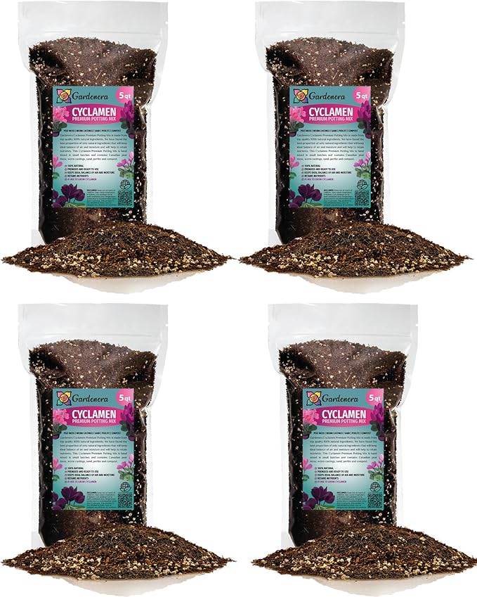Premium Cyclamen Potting Soil Mix - Perfect Balance of Nutrients, Drainage, and Aeration for Thriving Blooms - 20 Quart-VerdiqueGarden