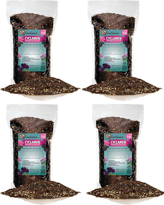Premium Cyclamen Potting Soil Mix - Perfect Balance of Nutrients, Drainage, and Aeration for Thriving Blooms - 20 Quart-VerdiqueGarden