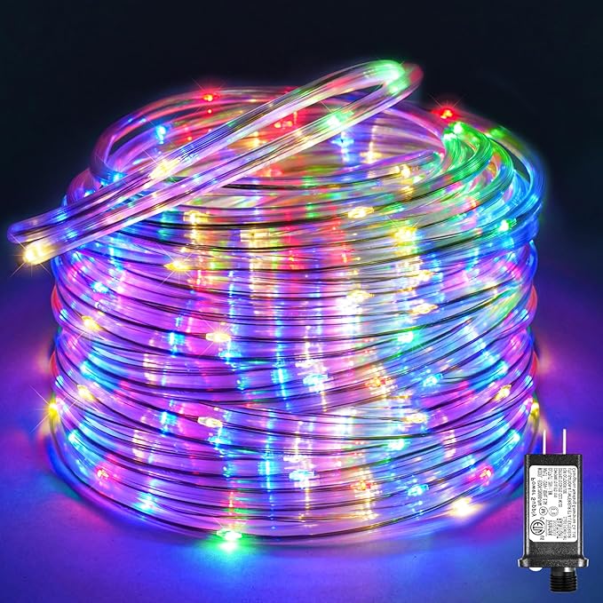 Rope Lights for Outside, 100FT 300 LED Plug in Christmas Lights Outdoor with Waterproof 8 Modes, Connectable String Light for Indoor House Patio Garden Party Easter Decorations, Multicolor-VerdiqueGarden