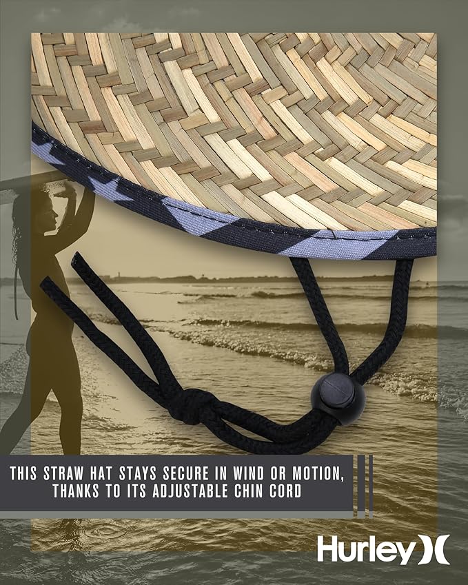 Hurley Men's Straw Hat - Bayside Lifeguard Straw Sun Hat-VerdiqueGarden