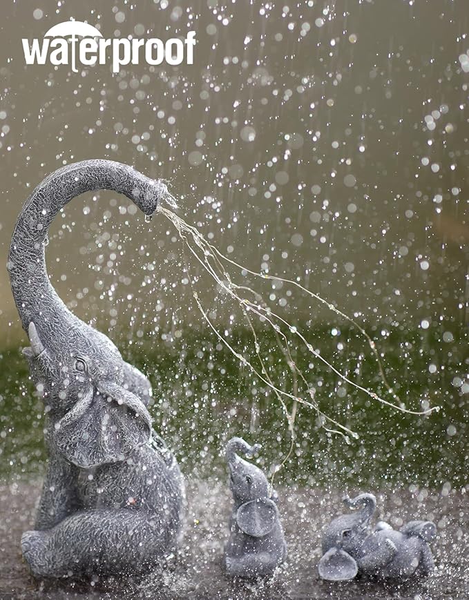 Solar Elephant Statues for Garden Decor: Outdoor Sculptures for Lawn Ornaments - Porch Patio Balcony Front Yard Birthday Gifts for Mom Grandma Women-VerdiqueGarden