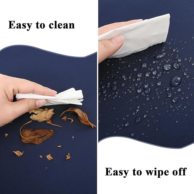 Outdoor Chair Cushions Set of 2, Waterproof Foam Patio Seat Cushions with Ties for Garden Sofa & Dining Furniture, 3-Year Color Fastness, 16x17x2 Inch, Blue-VerdiqueGarden