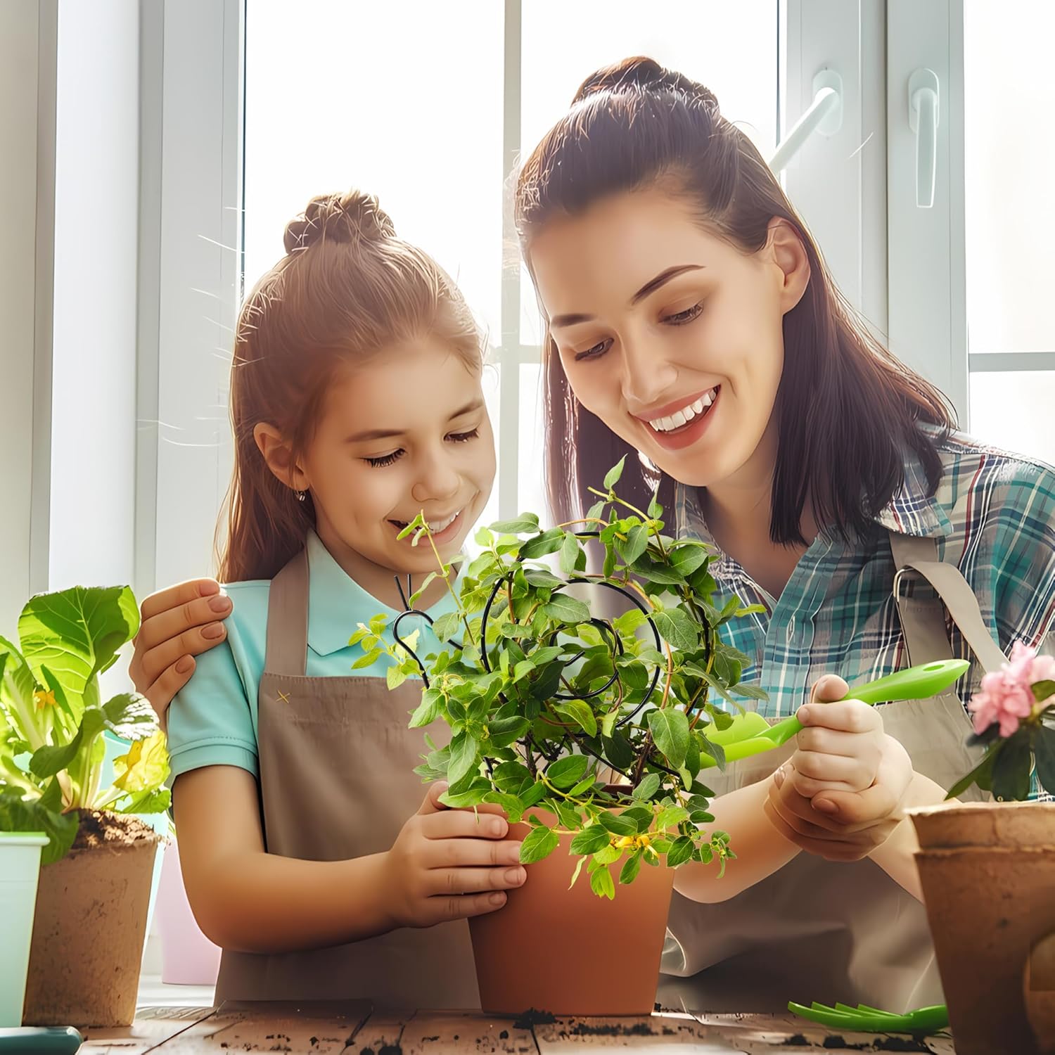 2 Pack Plant Trellis Indoor, 11" W x 13" H Small Trellis for Potted Plants, Decorative Trellis for Climbing Plants Indoor, Ideal for Vines on Tabletops, Balconies, Gardens and Lawns, Snail-Shaped-VerdiqueGarden