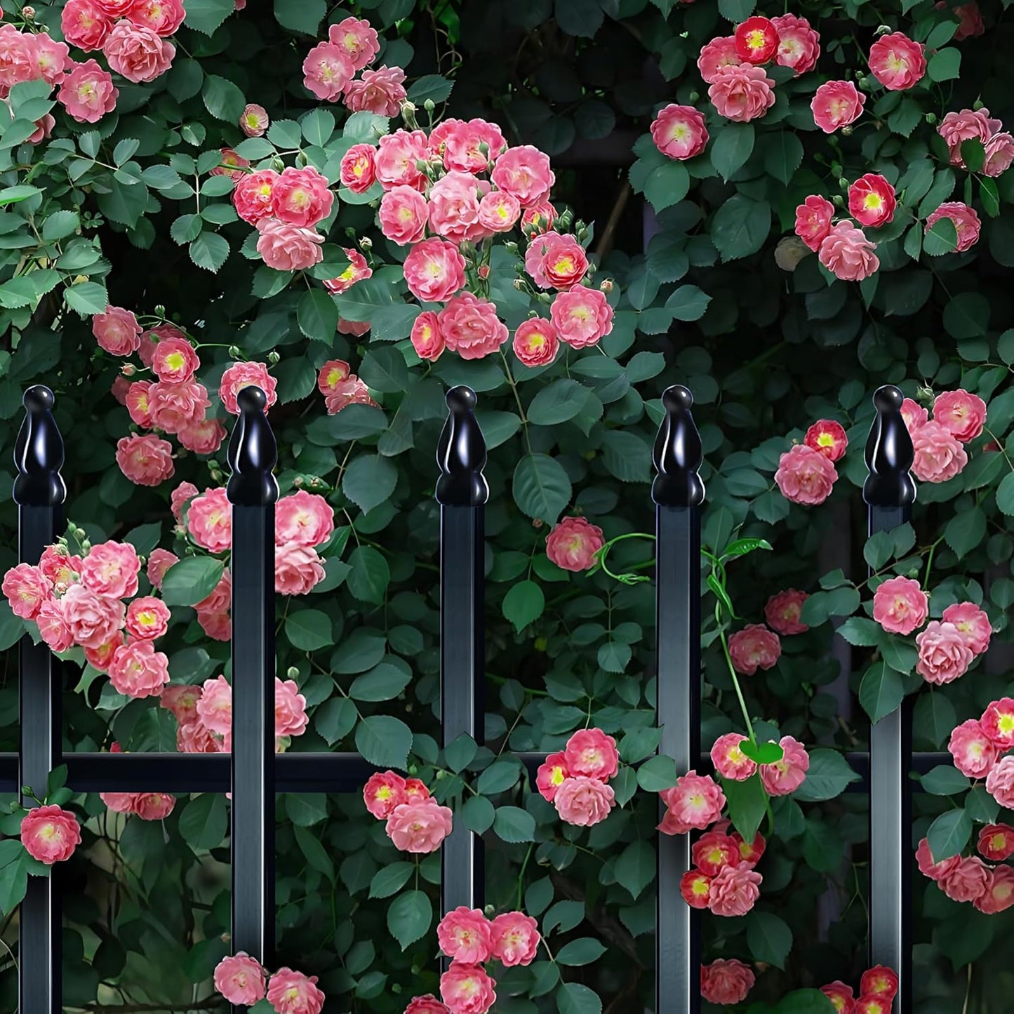 Metal Garden Fence 24 inch H x 24 inch W (10 Panels, Total Length 20 ft) Decorative Fence Border Fence Landscape Fencing for Dog, Flower Bed, Yard, Animal Barrier-VerdiqueGarden