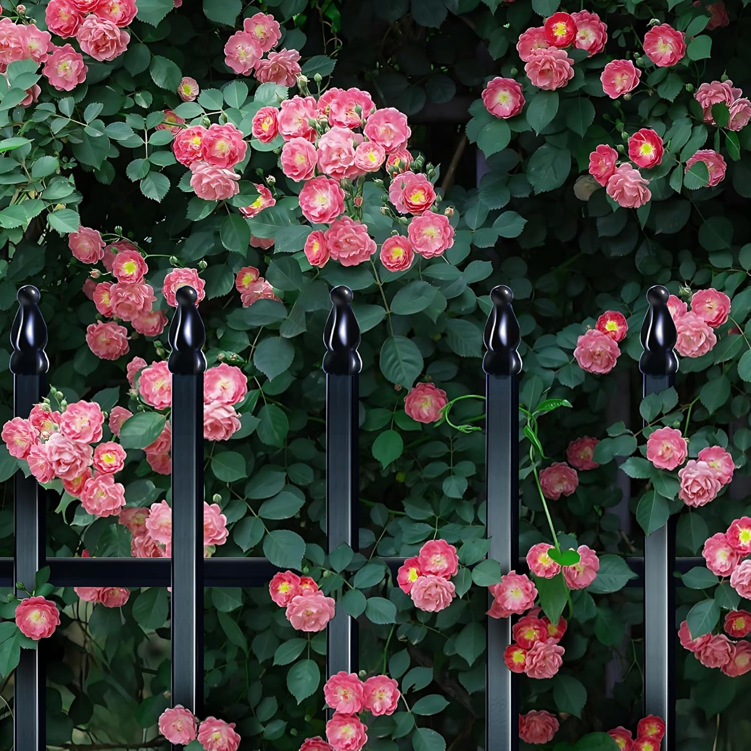 Metal Garden Fence 24 inch H x 24 inch W (10 Panels, Total Length 20 ft) Decorative Fence Border Fence Landscape Fencing for Dog, Flower Bed, Yard, Animal Barrier-VerdiqueGarden