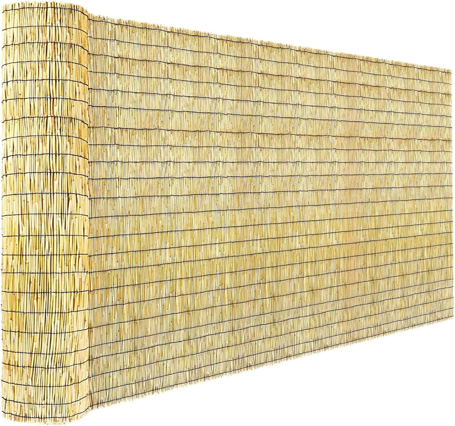 Bamboo Privacy Fence, Decorative Bamboo Fence Rolls 6 Feet High, Natural Reed Screens Outdoor for Patio Garden Backyard Balcony, 6 x 10 FT-VerdiqueGarden