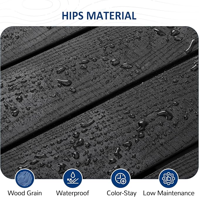 Outdoor Console Table, 48" Weather Resistant HIPS Patio Side Table, 440LBS Weight Capacity, 2-Tier Multifunctional Buffet Bar Storage Organizer for Garden Deck, Black-VerdiqueGarden