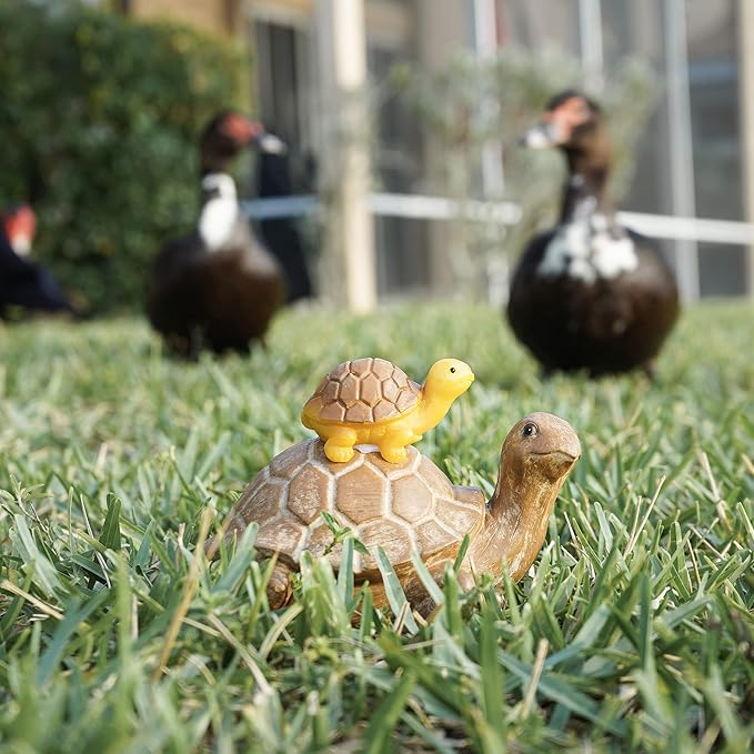 VP Home Mom and Baby Turtle Solar Powered LED Outdoor Decor Garden Light Great Addition for Your Garden, Solar Powered Light Decorations Gifts for Outside Patio Lawn Yard-VerdiqueGarden