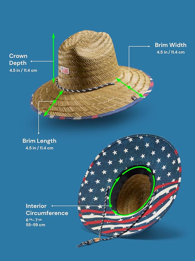 Straw Hat for Men & Women | Lifeguard Hat, Beach Hat & Sun Hat | UPF 50+ Wide Brim for Sun Protection | One Size | Hemlock-VerdiqueGarden