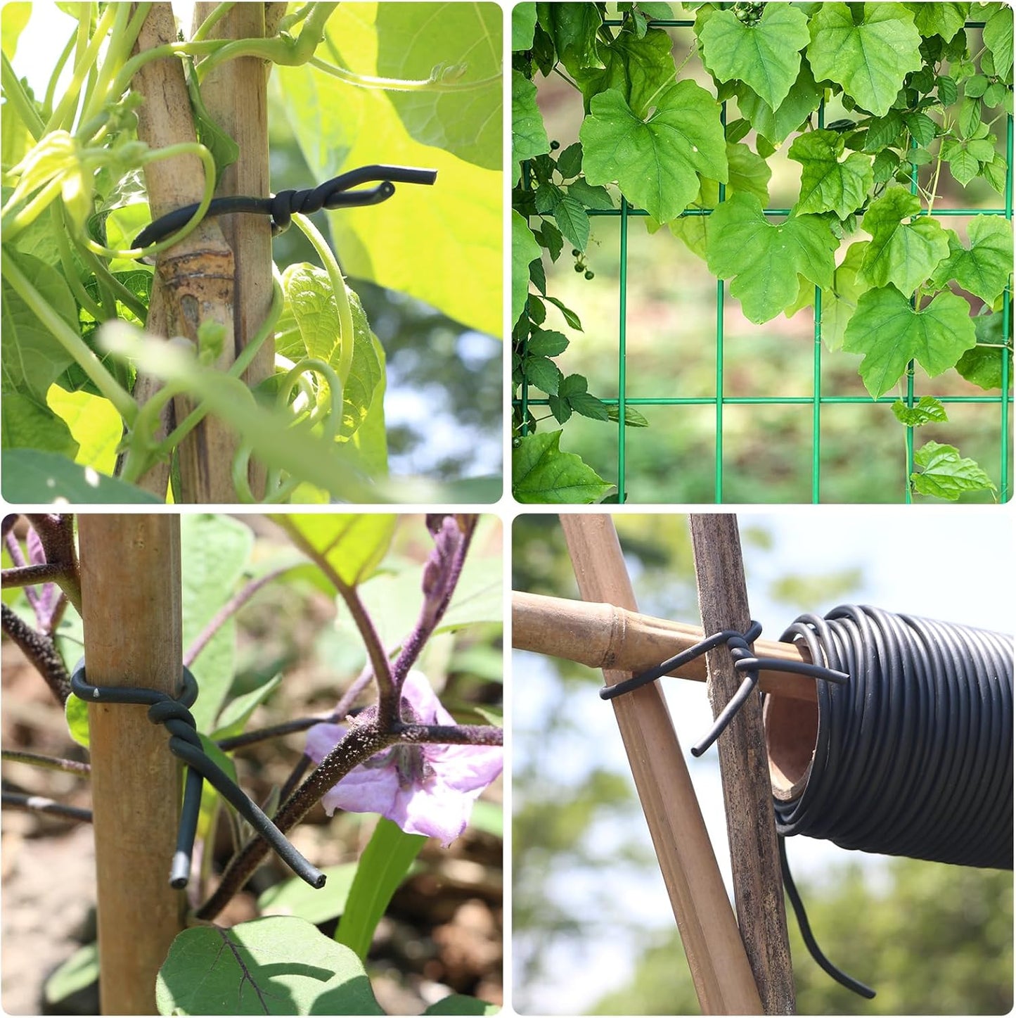 Garden Flexible Wire Tie, Soft Twist Plant Ties Support Plant Vines for Supporting and Fixing Garden Planting Branches Vines & Stems ，Organize Data Wire and Office Organization 160ft-VerdiqueGarden