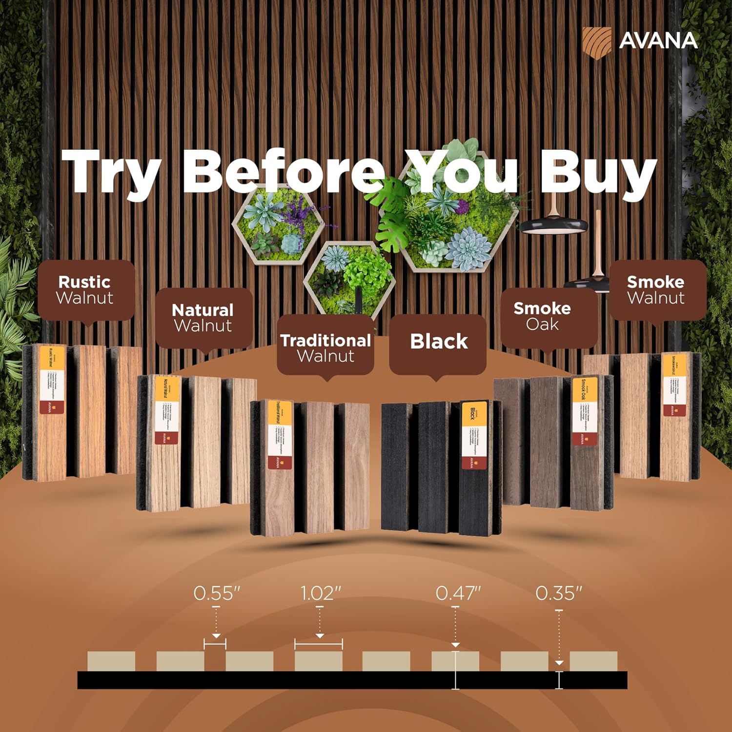 Avana Acoustic Wall Panels Color Samples Pack - Premium Wood Panels for Wall Decor - Interior Sound Proofing and Acoustic Panels-VerdiqueGarden