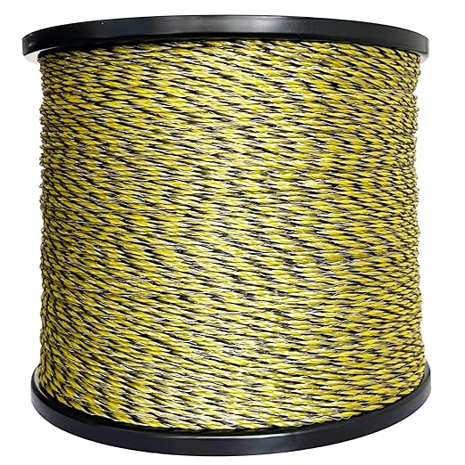 Upgraded Electric Fence Polywire 3366 Feet 1026 Meters, 6 Stainless Steel Strands for Reliable Conductivity and Rust Resistance, Portable Electric Fencing,UV, Rust Resistant-VerdiqueGarden