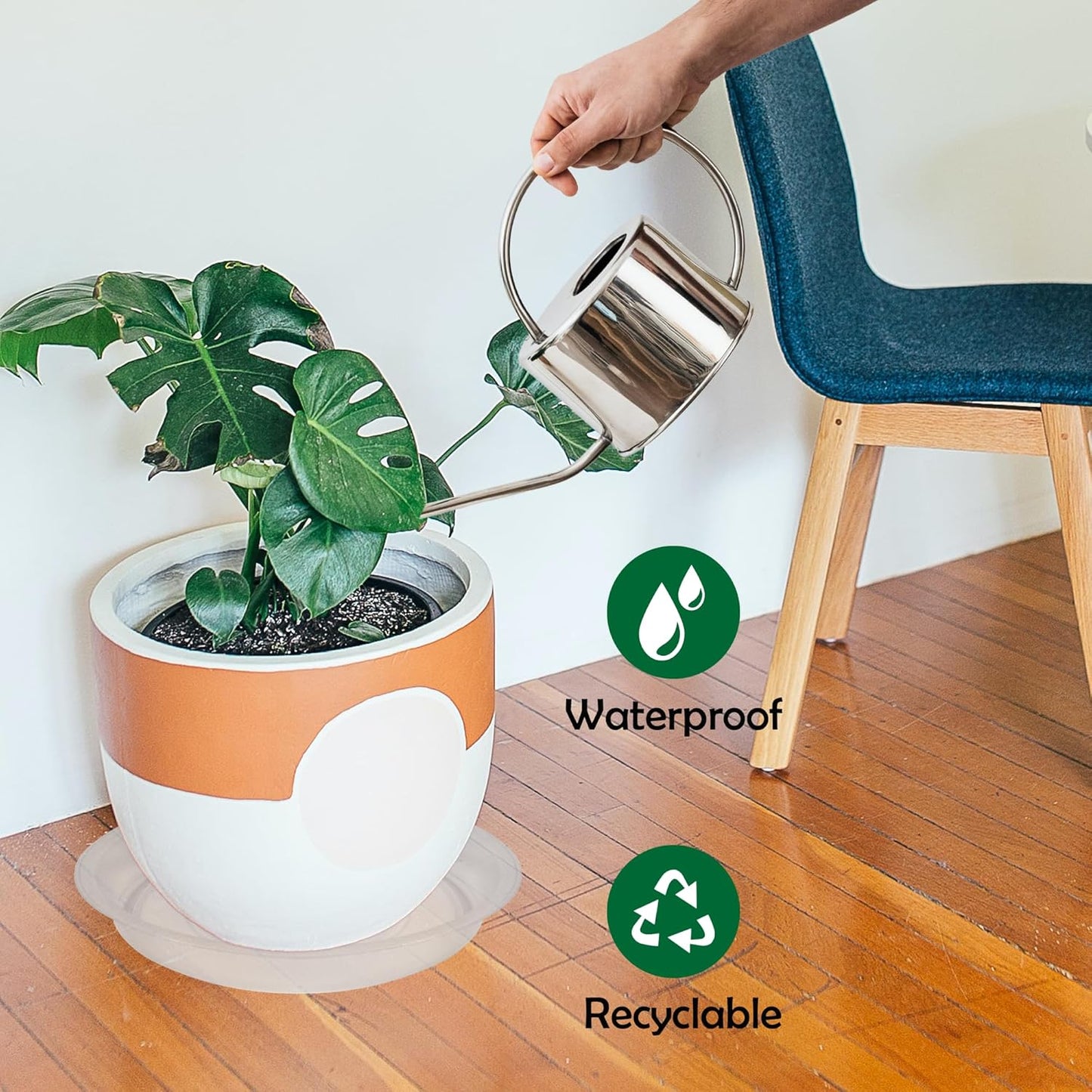 12 Pack 12 Inch Round Plant Saucers for Less 9.8 Inch Pot Indoors Outdoors Plant Trays for Pots Planter Saucer Plastic Plant Drip Tray Planter Water Tray for Potted Plants (Clear, 12"(12pcs))-VerdiqueGarden