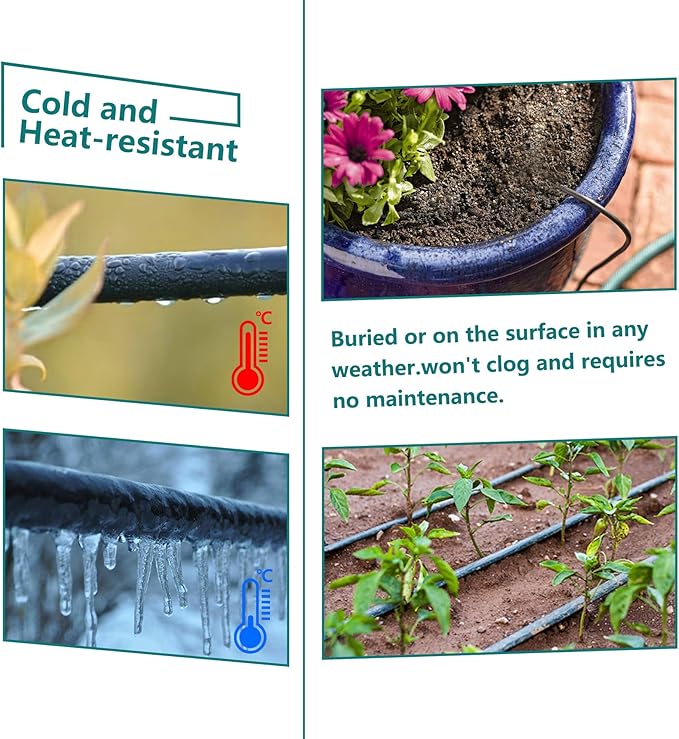 1/4 inch Blank Distribution Tubing Drip Irrigation Hose,100ft Soft Watering Tube for Small Lawn Garden Irrigation System-VerdiqueGarden