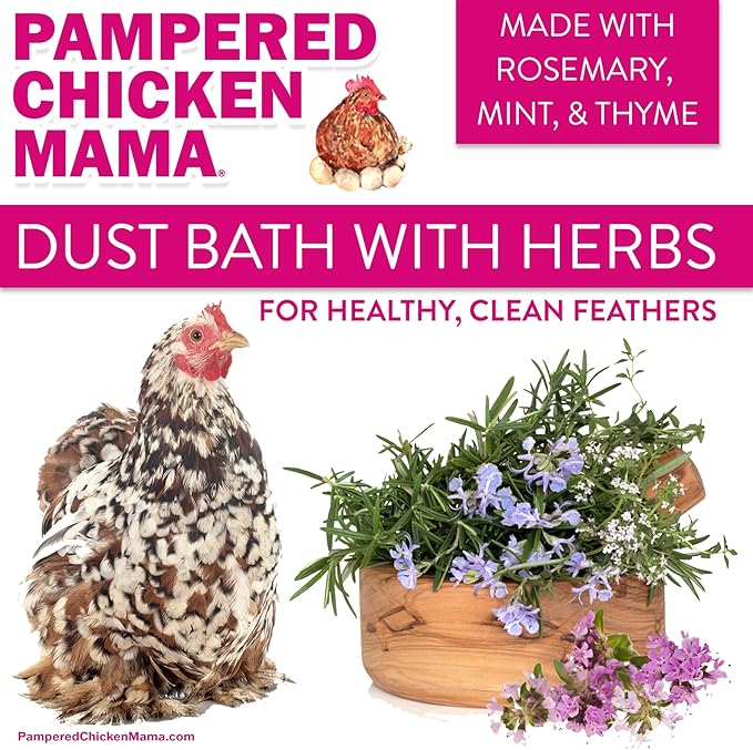 10.5 lb Pampered Chicken Mama Dust Bath with Organic Herbs & Essential Oils for Chickens, Quail, & Poultry | Dust Bath for Chickens to Keep Feathers Clean & Healthy-VerdiqueGarden