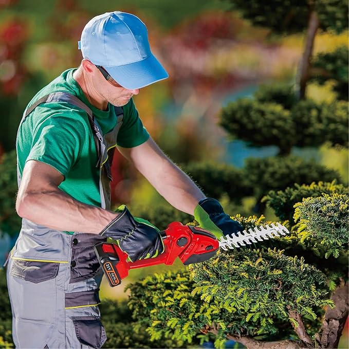 Hedge Trimmer Cordless 2 in 1 Handheld Grass Shears Mini Shrubbery Grass Cutter Electric Brush with Battery and Charger (Mordern)-VerdiqueGarden