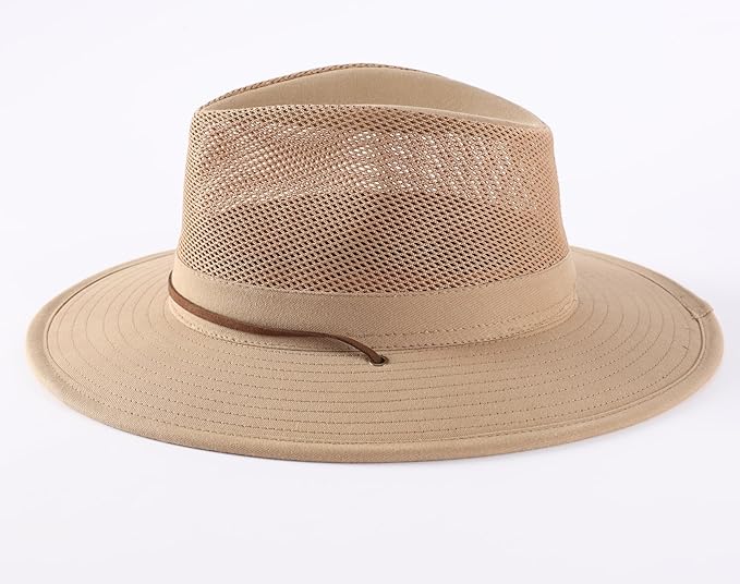 Home Prefer Cotton Summer Fedora Hat Wide Brim Sun Hats for Men Women UPF 50+ Sun Protection Cap for Fishing Hiking-VerdiqueGarden