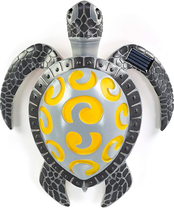 VP Home Tribal Sea Turtle Solar Powered Outdoor Decor Garden Light with LED Glowing Shell Great Addition for Your Garden, Decorations for Outside Patio Lawn Yard-VerdiqueGarden