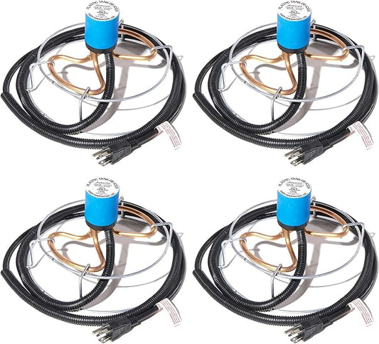 Farm Innovators H-439 1000 Watt Cast Aluminum Submergible Water Tank Deicers with Chew Proof Cords and Self Regulating Thermostats, Silver (4 Pack)-VerdiqueGarden