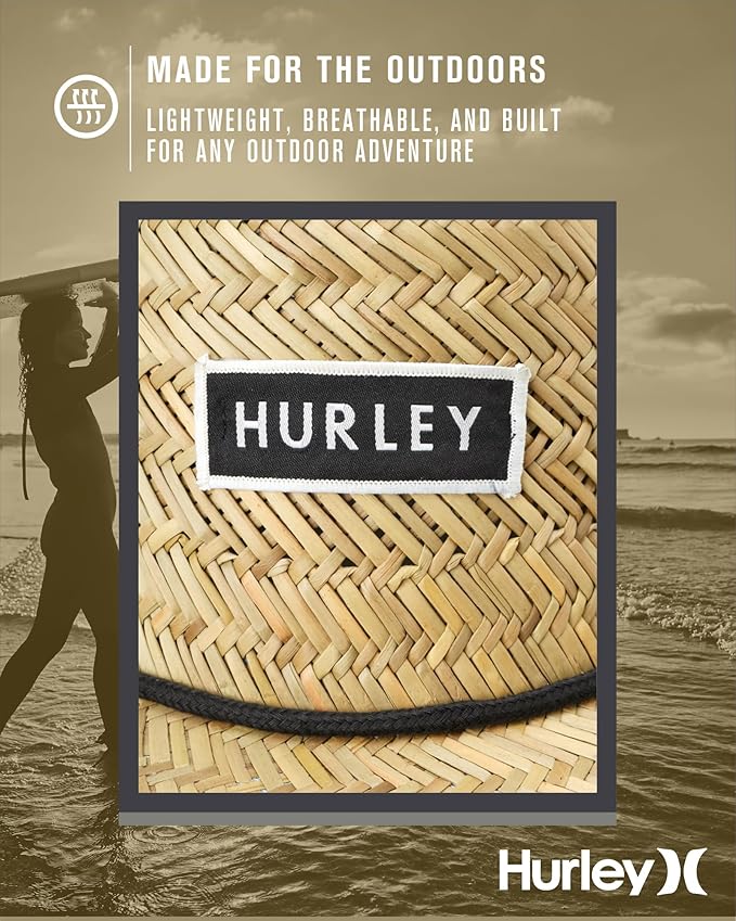 Hurley Men's Straw Hat - Bayside Lifeguard Straw Sun Hat-VerdiqueGarden