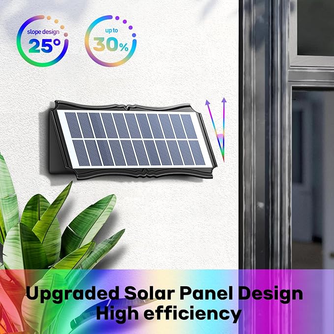 6LEDs Multi-Color Solar Wall Lights, Up and Down Lighting Solar Outdoor Light Waterproof IP65, Solar Fence Light for Yard Deck Garden Garage Walkway Porch Christmas Decorations (4 Pack)-VerdiqueGarden