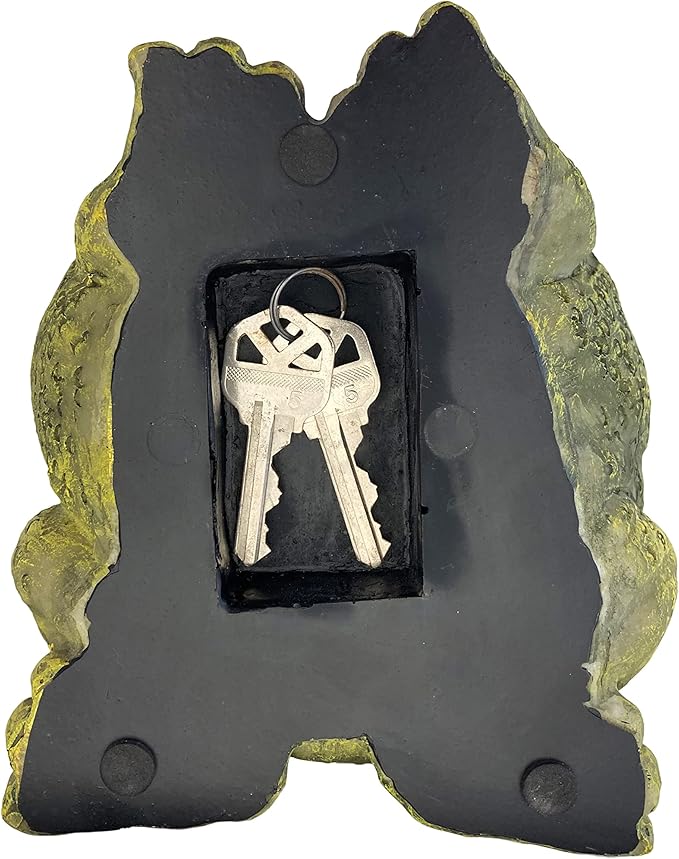 Stocky Frog Decorative Garden Statue and Key Hider - Hides a Secret Extra Hidden Key Outside in Garden, Yard or Porch-VerdiqueGarden