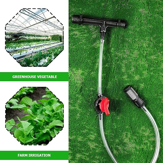 Fertilizer Injector Tube, Irrigation Venturi Fertilizer Injector 3/4Inch Agriculture Garden Fertilizer Mixer Injector Agriculture Tool Plastic (Black)-VerdiqueGarden