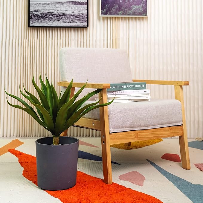 Velener Fake Agave Artificial Plant: Unpotted Fake Agave Plant for Room Decor, UV Resistant Faux Agave Plant for Outdoor/Indoor Decor, 22 inches, Set of 1-VerdiqueGarden