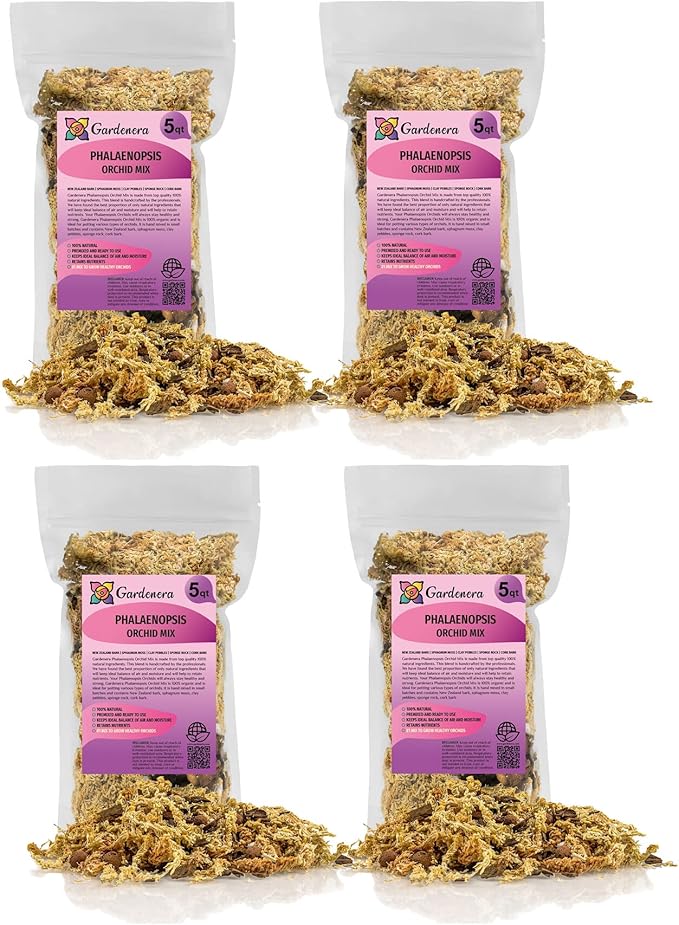 Premium Phalaenopsis Imperial Orchid Potting Mix - Hand Mixed in Small Batches | Great for Phalaenopsis of All Kinds - by GARDENERA - 20 Quart-VerdiqueGarden