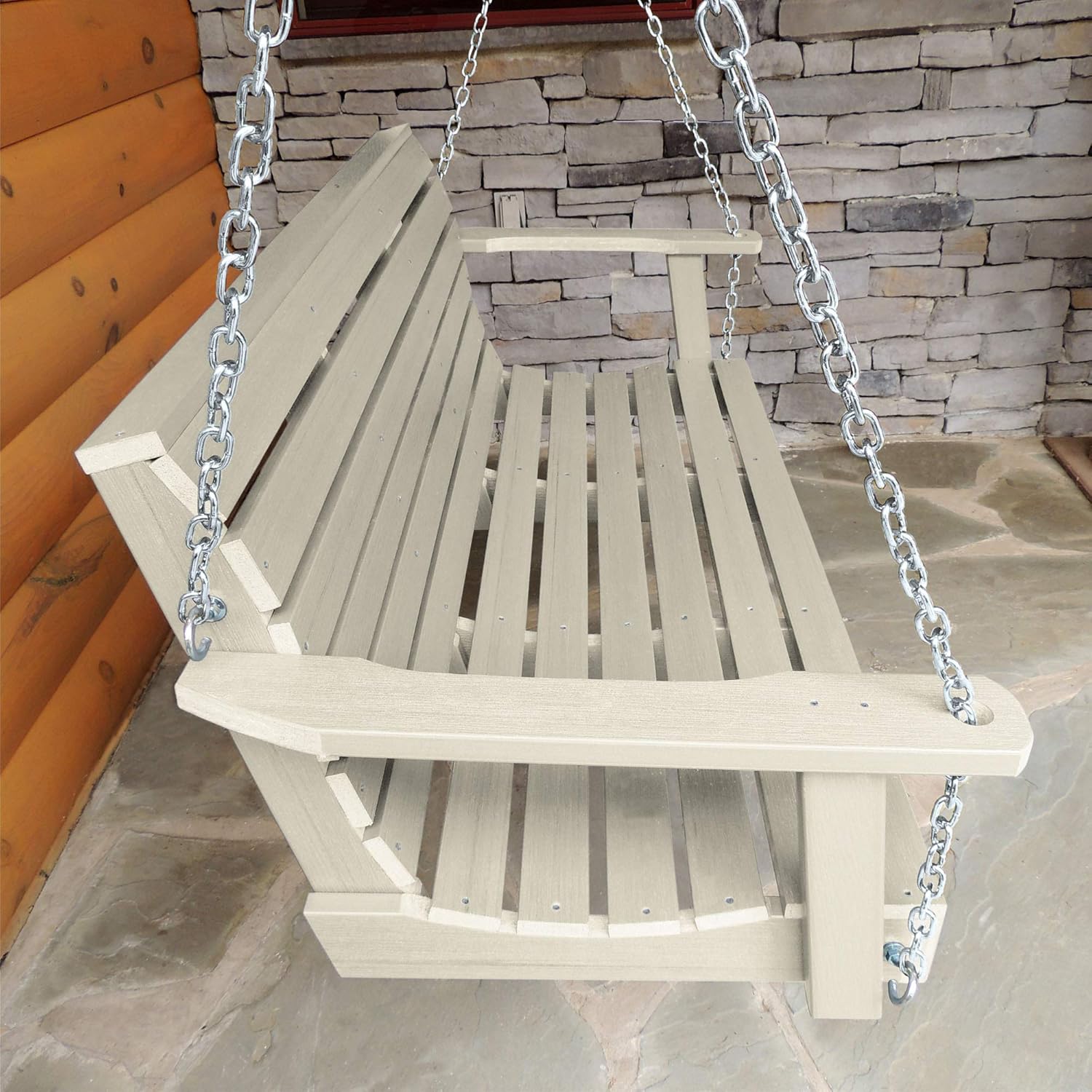 highwood Weatherly Porch Swing, 4 Feet, Whitewash-VerdiqueGarden