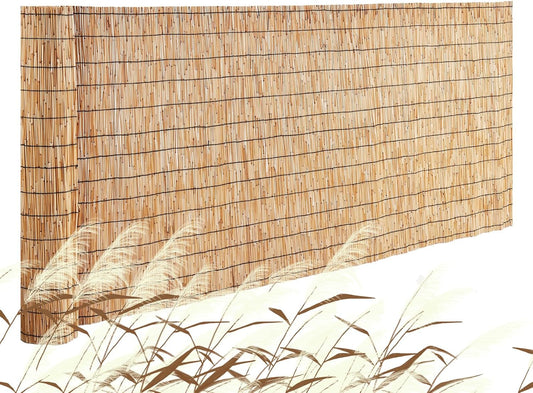 VEVOR Natural Reed Fencing, 3.3 ft x 13.3 ft, Reed Screen Curtain Balcony Reed Fence Roll for Outdoor Backyard Patio, Decorative Fence for Backyard Garden Fencing Divider, Privacy Screen Panel Curtain-VerdiqueGarden