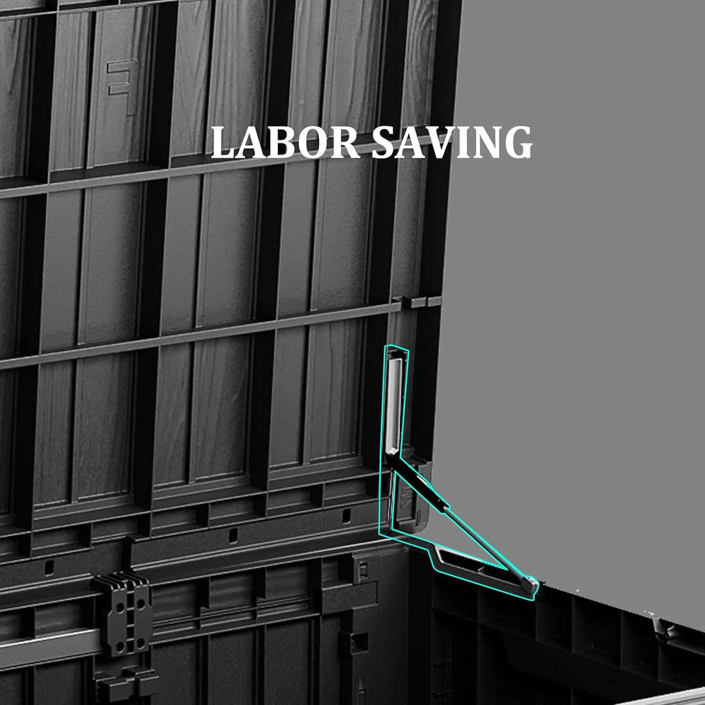 Heavy-Duty 100 Gallon Outdoor Storage Box - All-Weather Patio & Garden Storage Box Waterproof, Lockable Resin Deck Chest for Pool Accessories, UV-Resistant, Obsidian Black-VerdiqueGarden