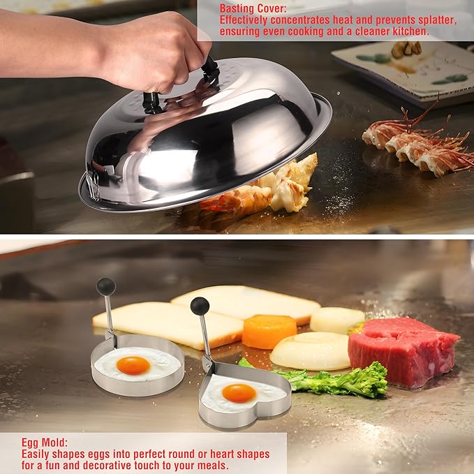 128 PCS Griddle Accessories Kit - Premium Flat Top Grill Accessories Set for Blackstone & Camp Chef, Stainless Steel BBQ Tool Utensils Gift Grilling Set for Lover Outdoor Men Women dad-VerdiqueGarden