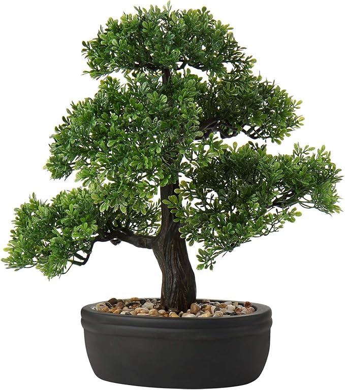 Artificial Bonsai Tree Juniper Faux Plants Indoor Small Fake Plants Decor with Ceramic Pots for Home Table Office Desk Bathroom Shelf Bedroom Living Room Farmhouse Decorations-VerdiqueGarden