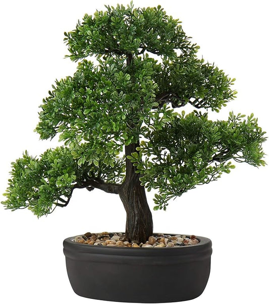 Artificial Bonsai Tree Juniper Faux Plants Indoor Small Fake Plants Decor with Ceramic Pots for Home Table Office Desk Bathroom Shelf Bedroom Living Room Farmhouse Decorations-VerdiqueGarden