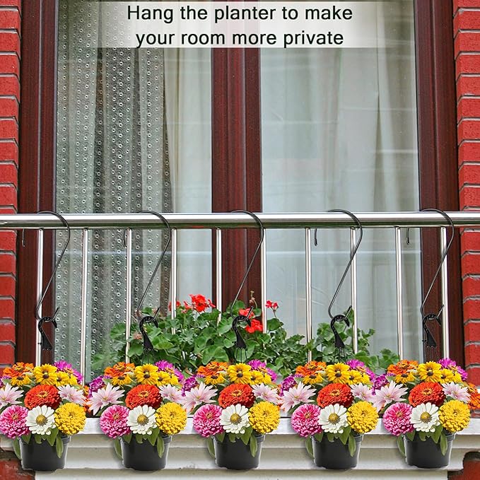 6 Pack 12 Inch Extra Large S Hooks for Hanging Plants, Rust-Proof Heavy Duty Tree Branch Hooks Plant Hooks Outdoor for Hanging Bird Feeder,Patio,Indoor Uses-VerdiqueGarden