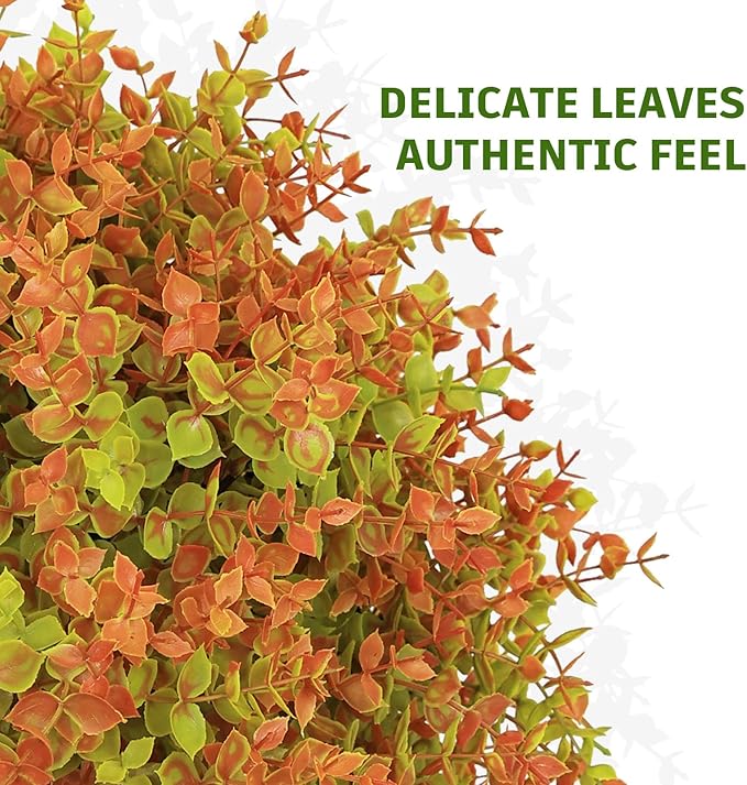 24" Fall Plants Artificial Boxwood Topiary Trees, UV Resistant Faux Bushes with Ground Spike, Fake Shrubs for Outdoor Planters, Front Porch, Patio, Yard Decor Set of 2-VerdiqueGarden