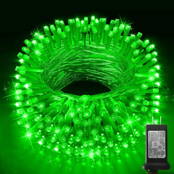 KNONEW Outdoor Christmas Lights 300 LED 99ft String Lights 8 Modes & Memory Fairy Light Plug in Waterproof LED String Lights for Xmas Yard Tree Wedding Party Holiday Decorations(Green)-VerdiqueGarden