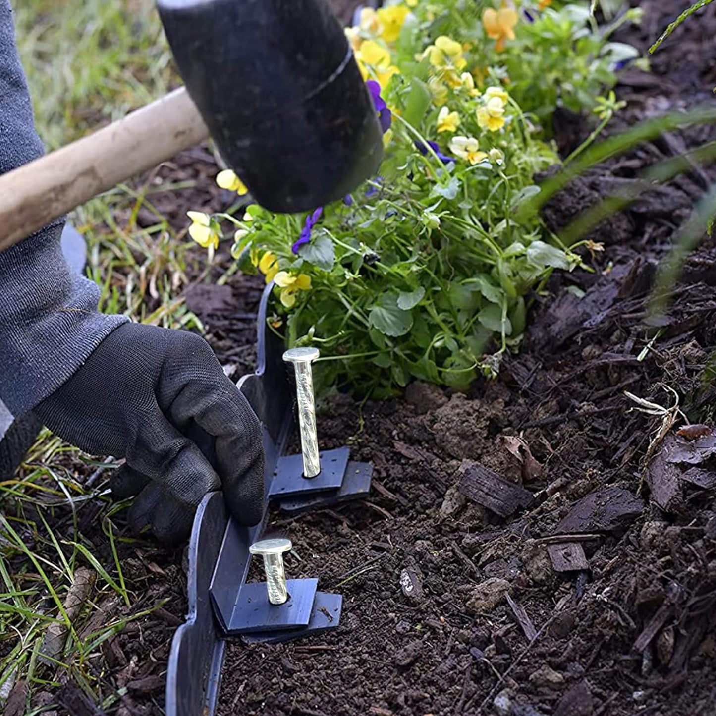 12 Inch Galvanized Landscape Stakes Metal Landscape Edging Anchoring Spikes, Landscape Anchoring Stake for Artificial Turf, Paver Edging, Weed Barrier, Tent, Camping, Carpentry (15)-VerdiqueGarden