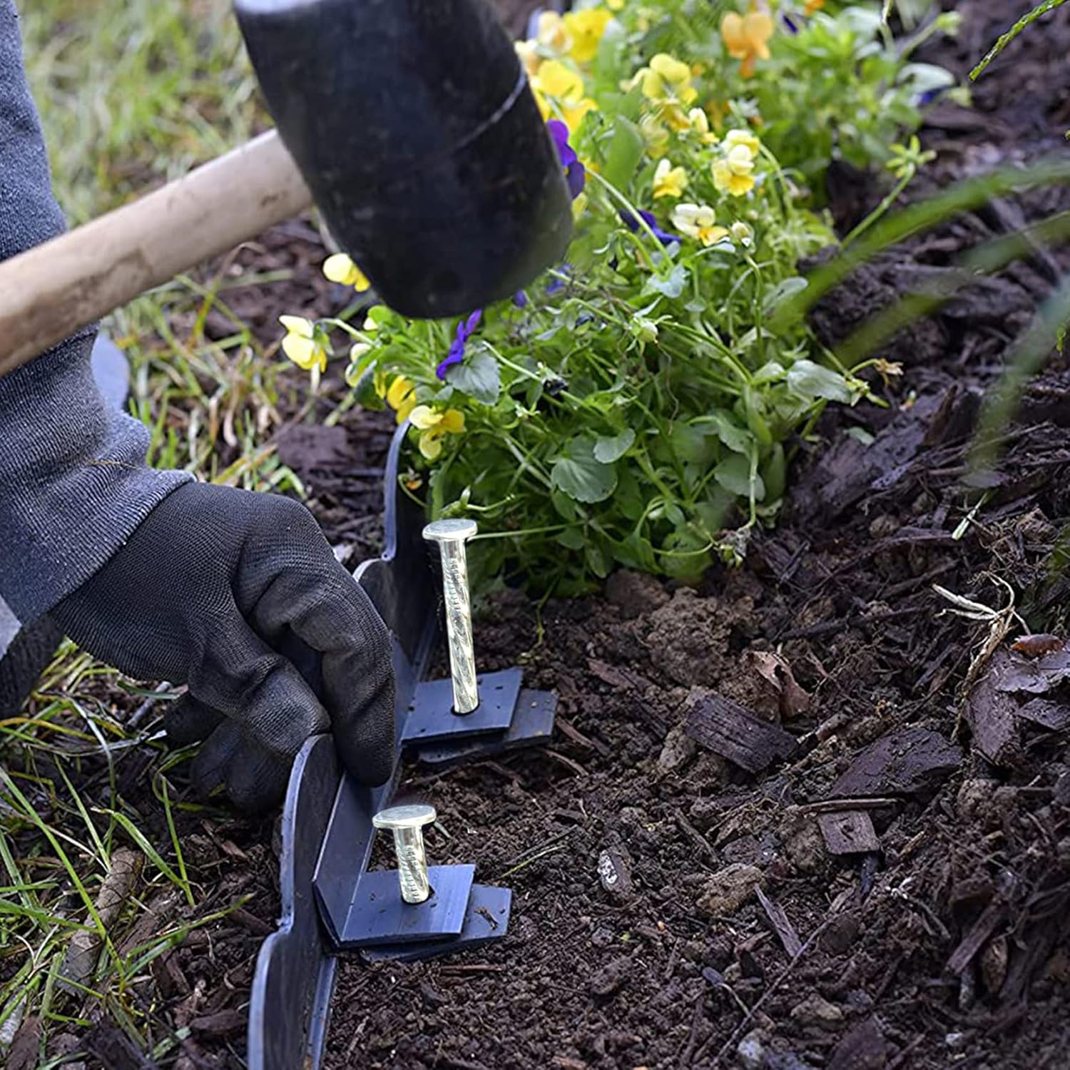 12 Inch Galvanized Landscape Stakes Metal Landscape Edging Anchoring Spikes, Landscape Anchoring Stake for Artificial Turf, Paver Edging, Weed Barrier, Tent, Camping, Carpentry (50)-VerdiqueGarden