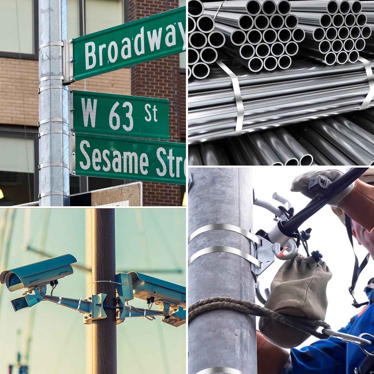 Metal Zip Ties 48 Inch, 500Lb Extra Long Stainless Steel Cable Ties, Heavy Duty Self-Locking Strap Ties, Strength for Exhaust Wrap, Garden Ties, pipes, Outdoor UV Resistant Large Tie Wraps 30 Pcs-VerdiqueGarden